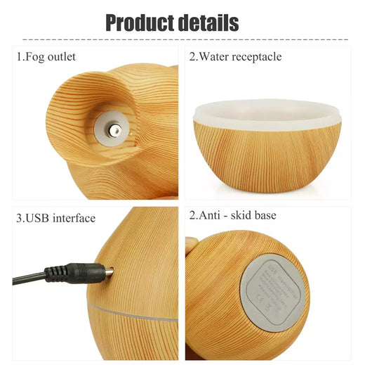 200ml umidificador de ar difusor de óleo essencial usb névoa criador mini umidificador com luz colorida para casa escritório carro