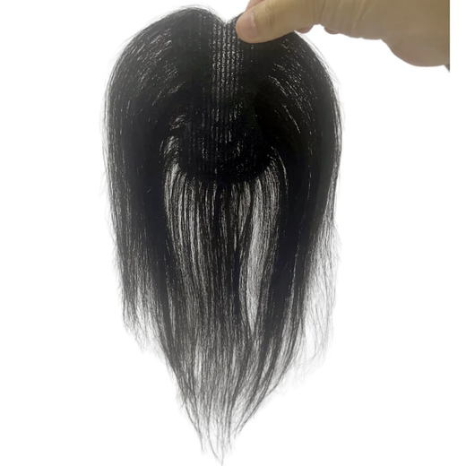 Nenhum clipes de cabelo humano franja francesa gancho e laço pasta mágica toppers para mulheres fácil de usar adesivos de costura remendos de cabelo extensão