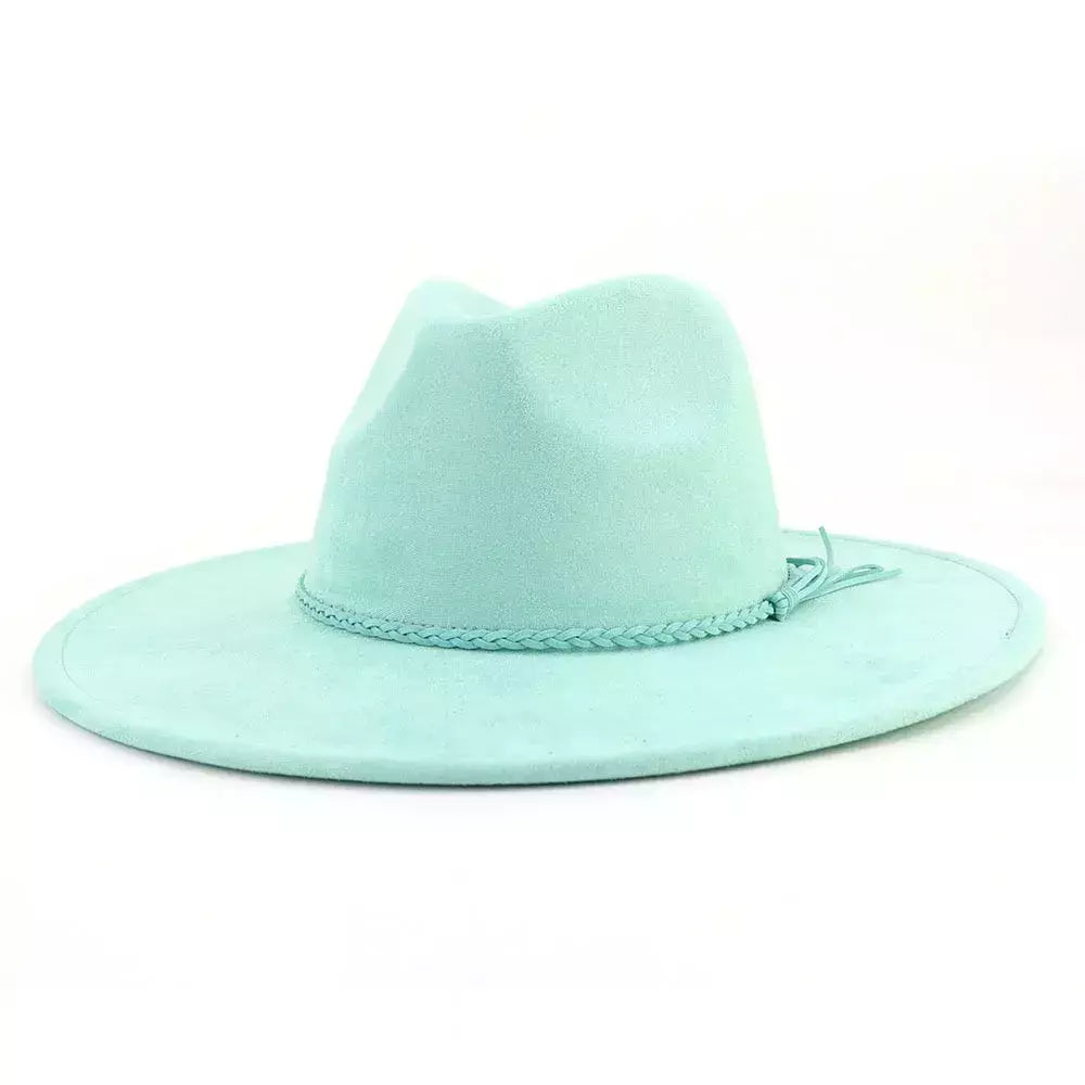 Chapéu Fedora de camurça para homens e mulheres, chapéu de feltro, Fedora clássico, chapéu de igreja, jazz, outono, inverno, 9,5 cm