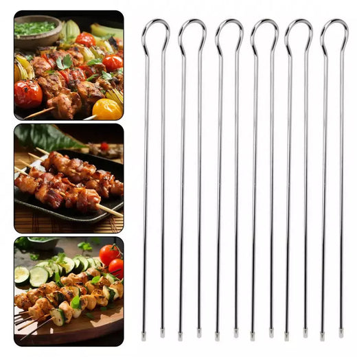 U-Shaped Reutilizável aço inoxidável BBQ Espeto, Food Grade, Churrasco, Carne, Legumes, Bife, Pintainho, Asa, Grelhar, 6Pcs Set