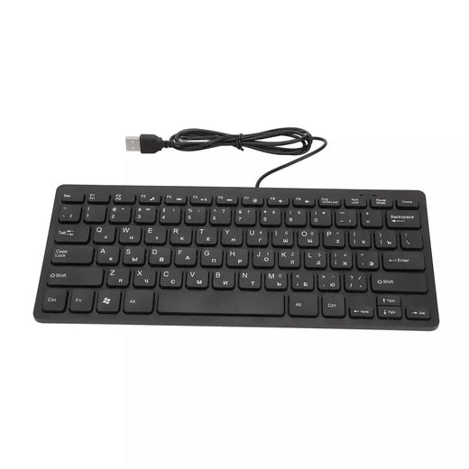 Fino USB Wired Teclado de computador Desktop, 78 Teclas, Alemão, Russo, Francês, Pequeno Idioma, Casa, PC, Laptop