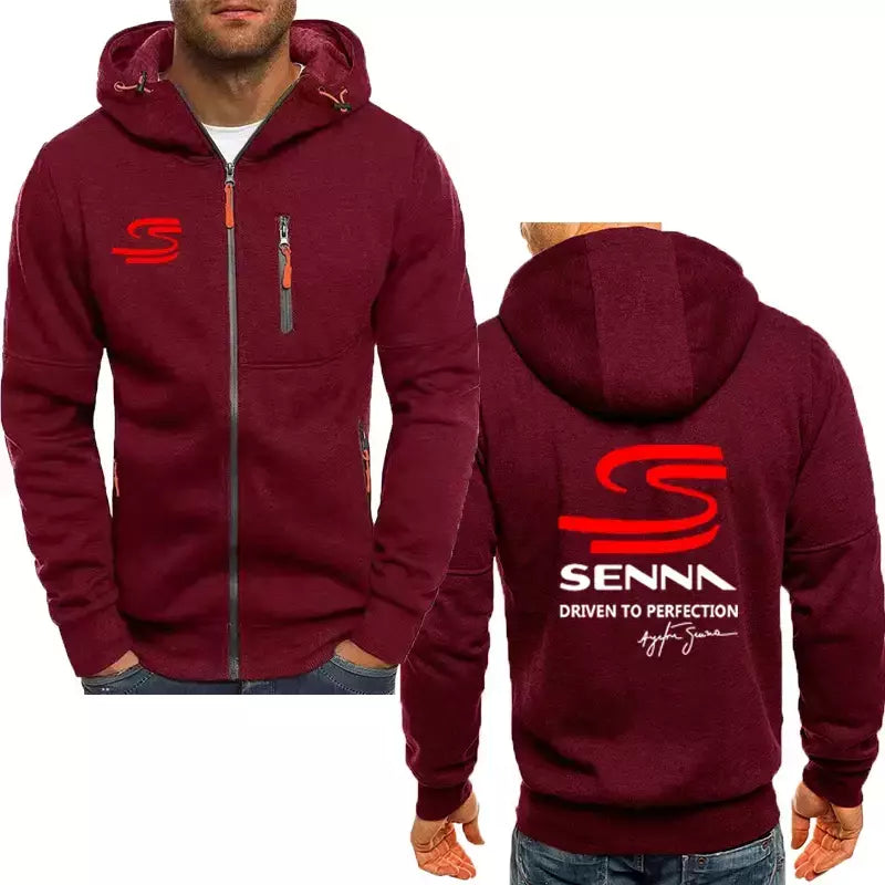 Ayrton Senna-Casaco com capuz de lã extragrande masculino, moletom de algodão luxuoso, marca quente