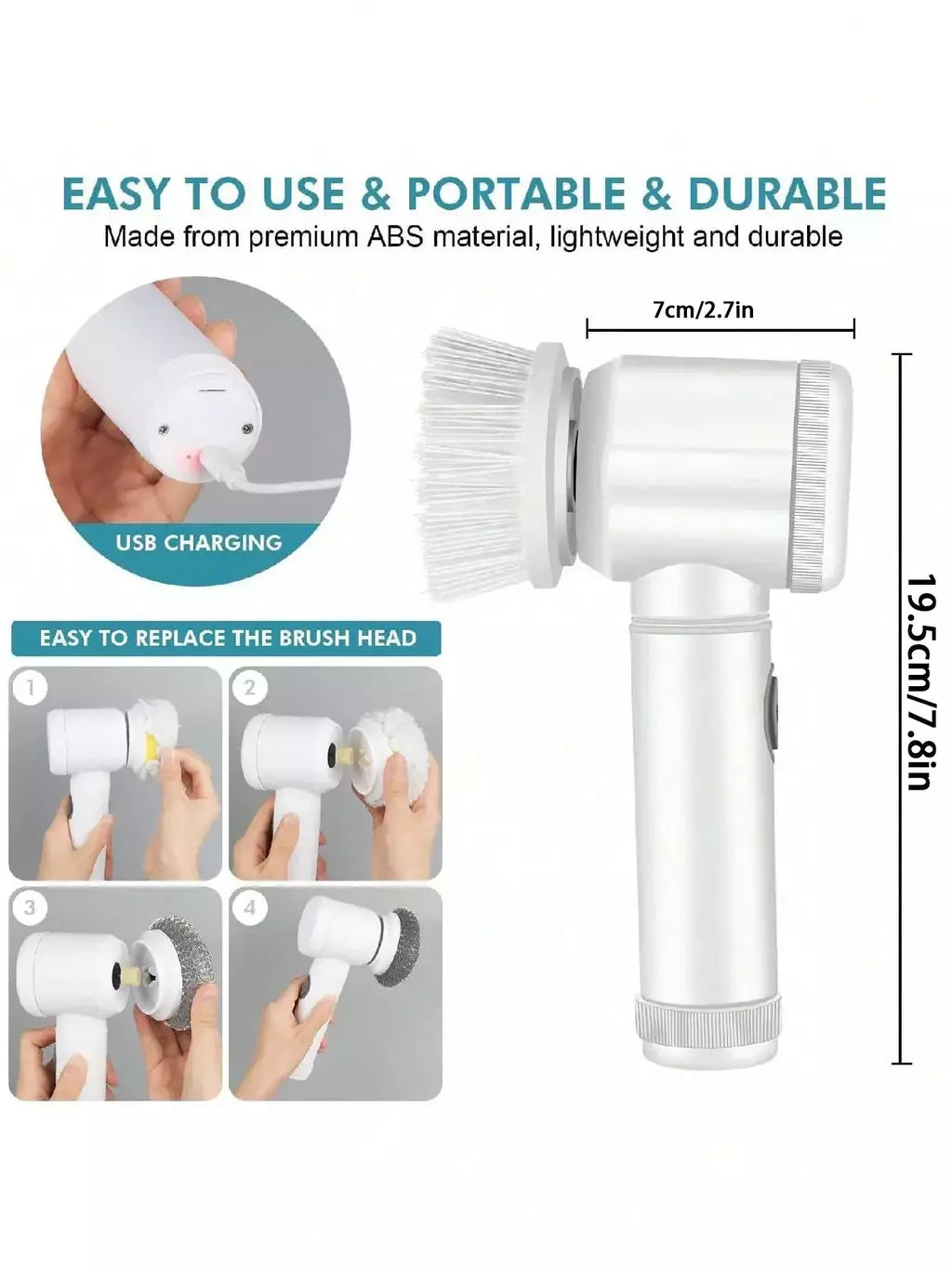 Xiaomi power purificador 5 cabeça de escova substituível elétrica rotação purificador escova limpeza do banheiro power purificador escova elétrica casa