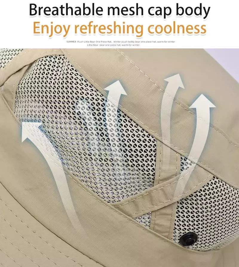 Xinbaoguan-Men's Respirável Sunshade Fisherman Hat, Sunscreen Sun Hat, Chapéu de Pesca, Big Eaves, 100% Nylon, Primavera, Verão, 9245