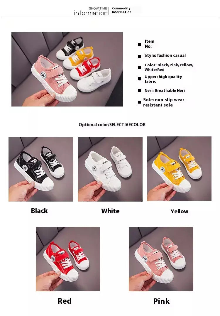 Sapatos de lona infantis sola macia confortável sapatos de biscoito meninos e meninas respirável antiderrapante lazer esportes sapatos de lona