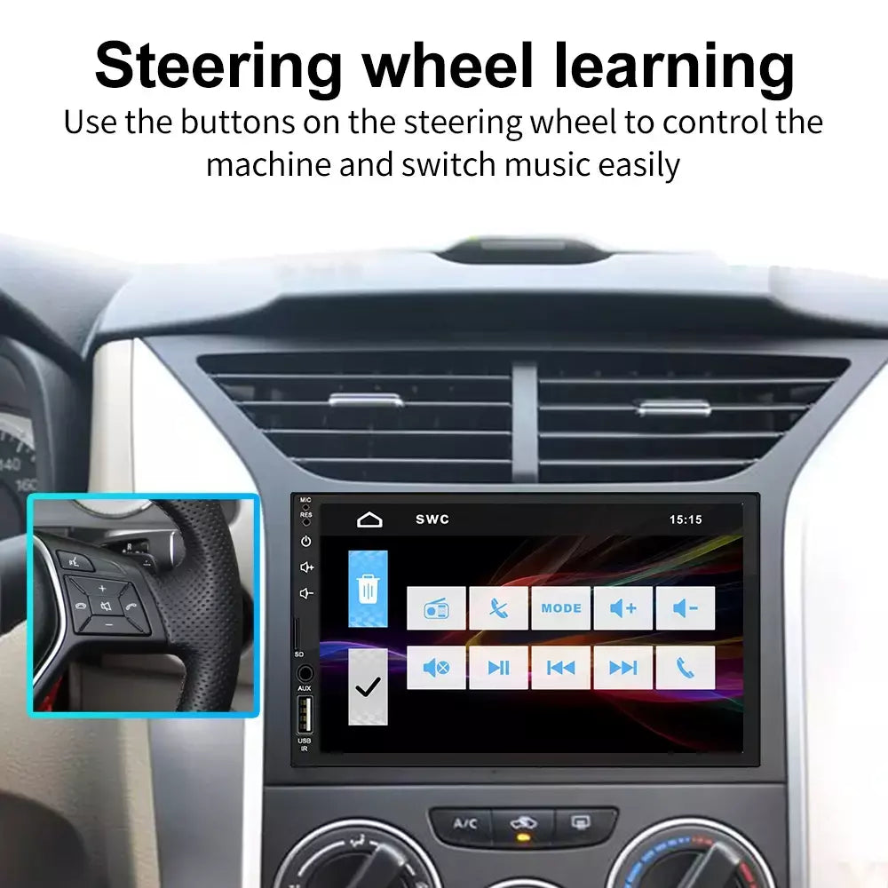 2din 7 Polegada tela hd toque completo carplay android auto carro raid multimídia mp5 player estéreo usb bluetooth com câmera reversa