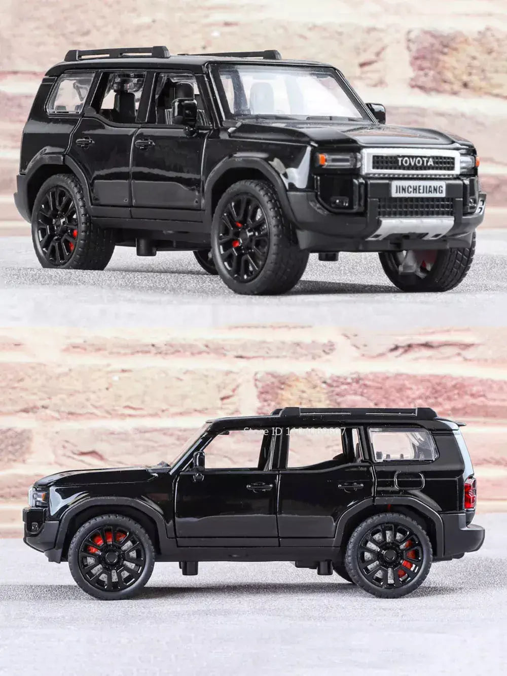 1:32 prado suv modelo de carro brinquedos liga fundição puxar para trás 6 portas abertas som luz veículo off-road presentes para crianças coleção