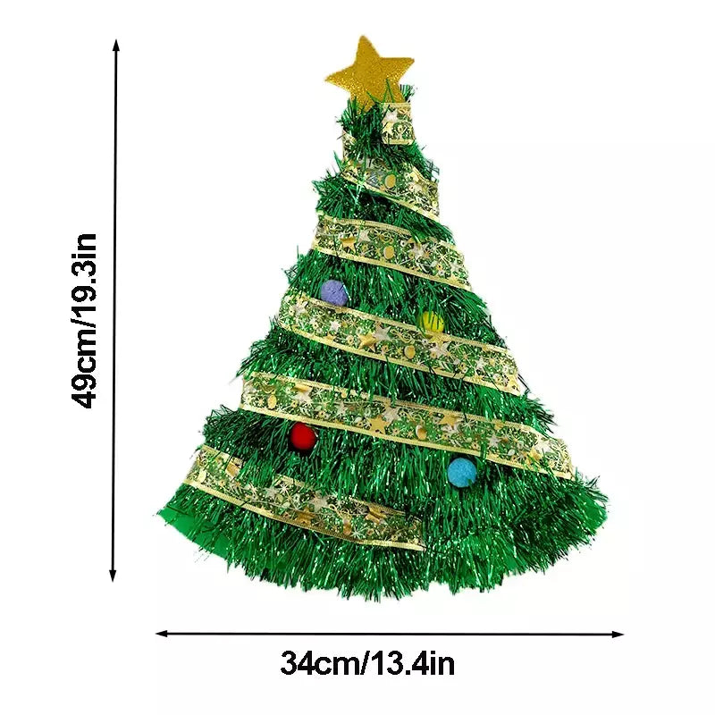 Led light up árvore de natal fita chapéus bonito engraçado chapéu de papai noel luminoso fantasia vestir-se boné para festa de natal presente foto adereços