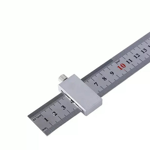 Rolha de régua de aço ajustável, ferramenta de medição profissional para designers, marceneiros e artesãos com capacidade de marcação de linha