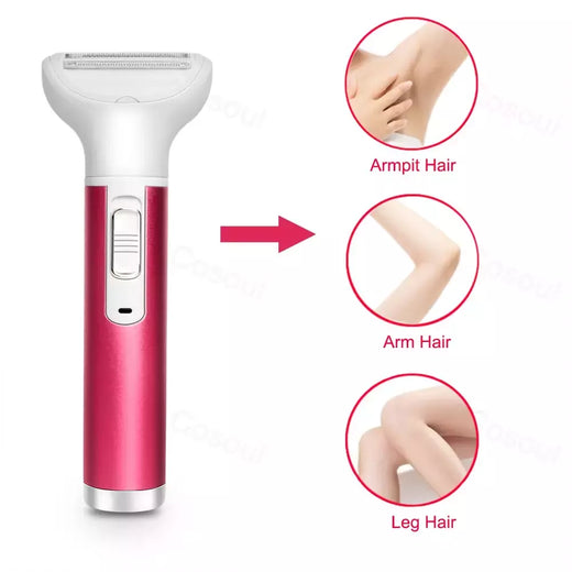 5 em 1 Body Hair Removal Depilador Axila Cabelo Biquíni Perna Cabelo Pêlo Púbico Electric Razor Clipper Shaver Mulheres
