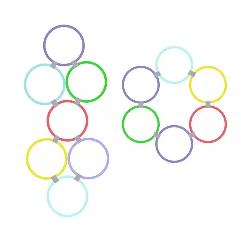 Brinquedos esportivos engraçados para treinamento físico infantil, treliça jump ring set, jogo ao ar livre, 10 aros, 10 conectores para brincar no parque, meninos e meninas, novo