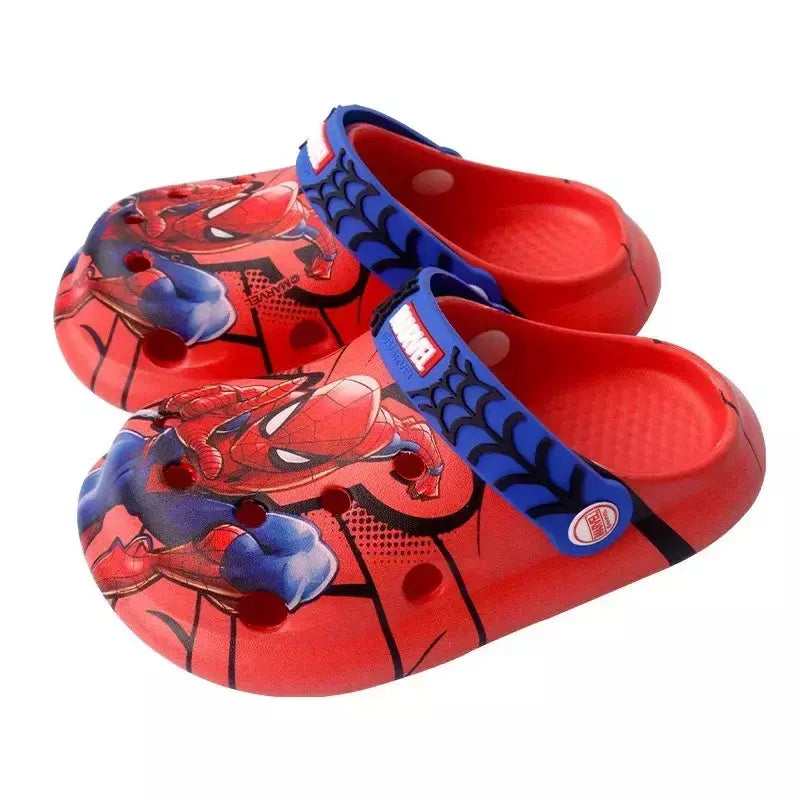 Disney chinelos infantis verão meninos spiderman chinelo antiderrapante buraco crianças sapatos de praia fundo macio criança casa chinelo