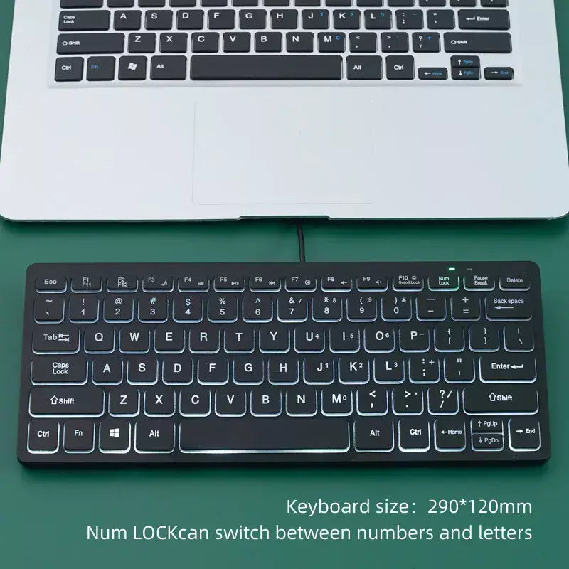 Mini teclado com fio APAYADO K1000 – Design portátil compacto, plug-and-play, ideal para laptops/computadors, resistente a derramamentos