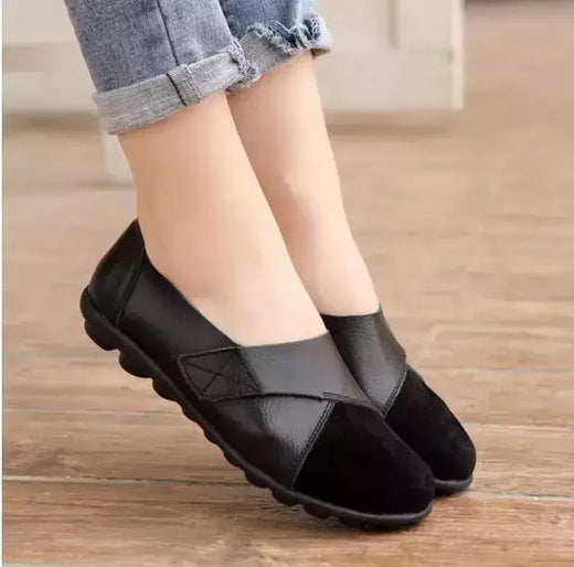 Plus size senhoras apartamentos sapatos para mulher 2022 macio couro genuíno mocassin barco gancho loop mocasines de mujer chaussure femme