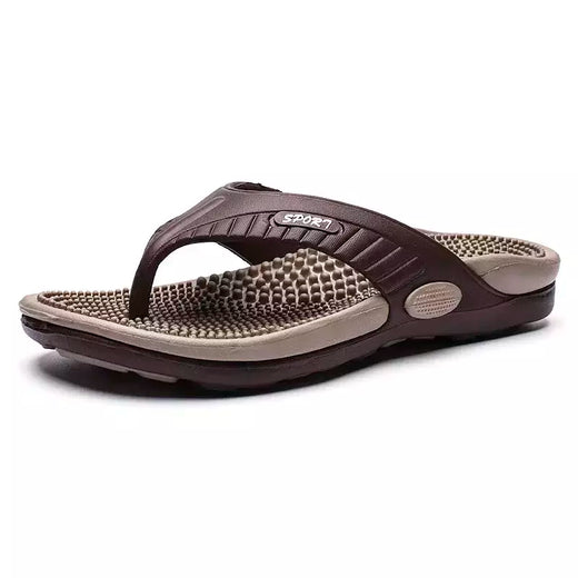 Chinelos masculinos de massagem, sapatos de praia respiráveis, sandálias de luxo, chinelos de verão, plus size 46
