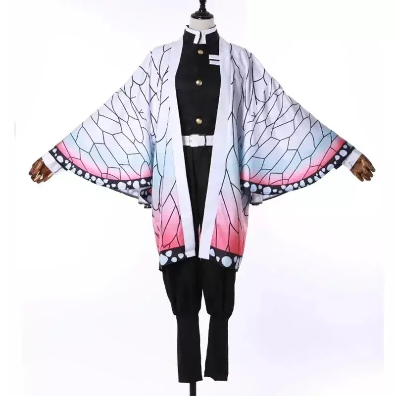Anime kimetsu não yaiba kochou kochou shinobu cosplay traje demônio slayer kochou uniformes perucas cabelos halloween para crianças adulto