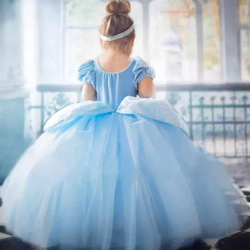 Crianças cosplay traje menina verão pageant lantejoulas fantasia crianças cinderela carnaval roupas princesa vestido de aniversário 3-10 ano