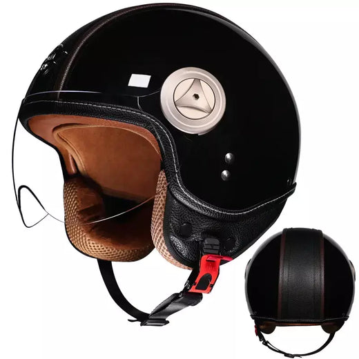 2025 capacete de motocicleta semi coberto de alta qualidade com envoltório de couro elegante e cascos para motos forro de camurça capacetes