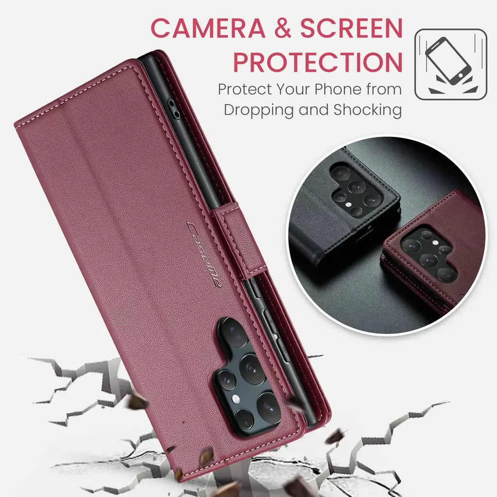 S24 ultra caso para samsung s25 ultra s23 caso samsung galaxy s22 s21 note10 20 herder luxo negócios carteira de couro flip capa