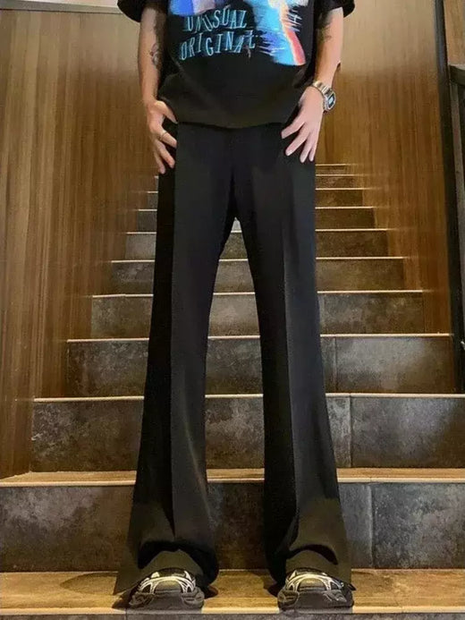 Calças largas retas para homens, terno masculino, calça preta, spandex clássico, desgaste do trabalho, roupas de alfaiataria, oferta chinesa