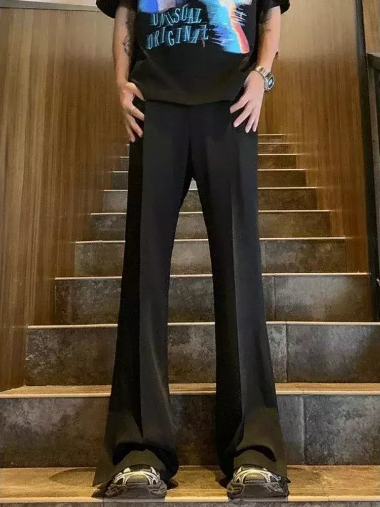 Calças largas retas para homens, terno masculino, calça preta, spandex clássico, desgaste do trabalho, roupas de alfaiataria, oferta chinesa