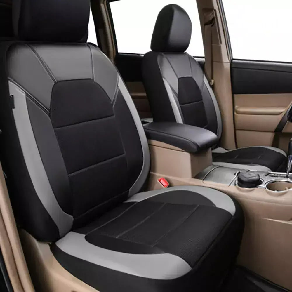 9 peças/set capa de assento de carro couro respirável tecido universal couro do plutônio almofada do assento dianteiro e traseiro assento completo proteger