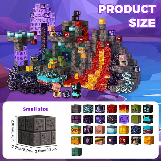 Blocos de construção magnéticos à base de jogo, caverna de construção com ímã, brinquedos de construção, presente sensorial para crianças, aniversário, 78/100/200 peças