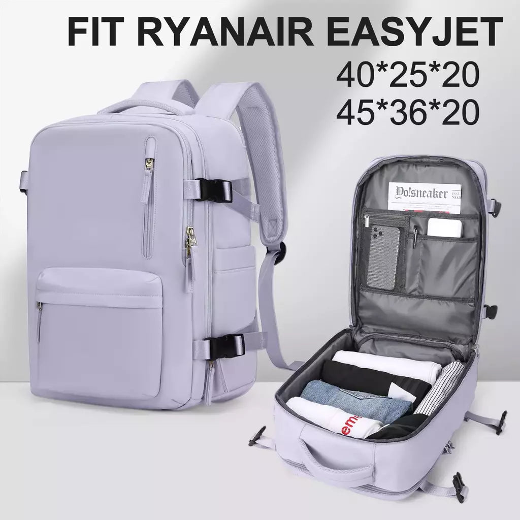 Bolsa para Laptop Resistente à Água para Mulheres, Mochila de Viagem de Cabine, Grande Capacidade, Easyjet, Ryanair, 45x36x20, 40x20
