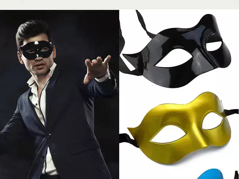 Mulheres homem sexy cavalheiro máscara de baile máscara de baile adereços festa de halloween preto branco retro máscara de plástico meia face cosplay máscara
