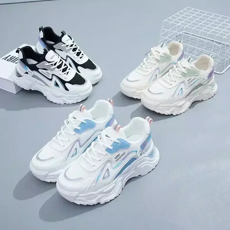 2025 tênis feminino plataforma sapatos planos mulher sapatos verdes formadores casuais senhoras tênis grossos sapatos femininos