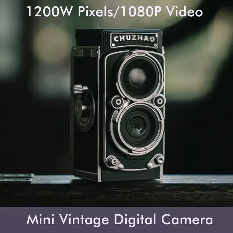 CHUZHAO Mini Câmera Digital Retro 1080p Vídeo 12MP Fotos Tela de 1,54 polegadas Compacto Vintage Portátil Presente para Aniversário