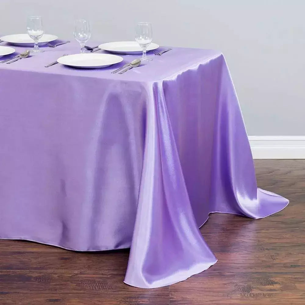 Monocromática Toalha De Mesa De Cetim, Cobertura De Mesa, Toalha De Mesa, Sobreposição, Aniversário, Casamento, Banquete, Restaurante, Festival, Fornecimento De Festa