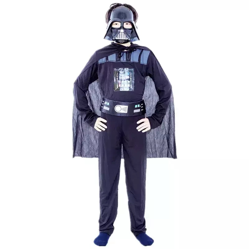Meninos clássico filme máscara traje impresso dos desenhos animados darth vader capa armadura macacão halloween crianças fantasia cosplay traje