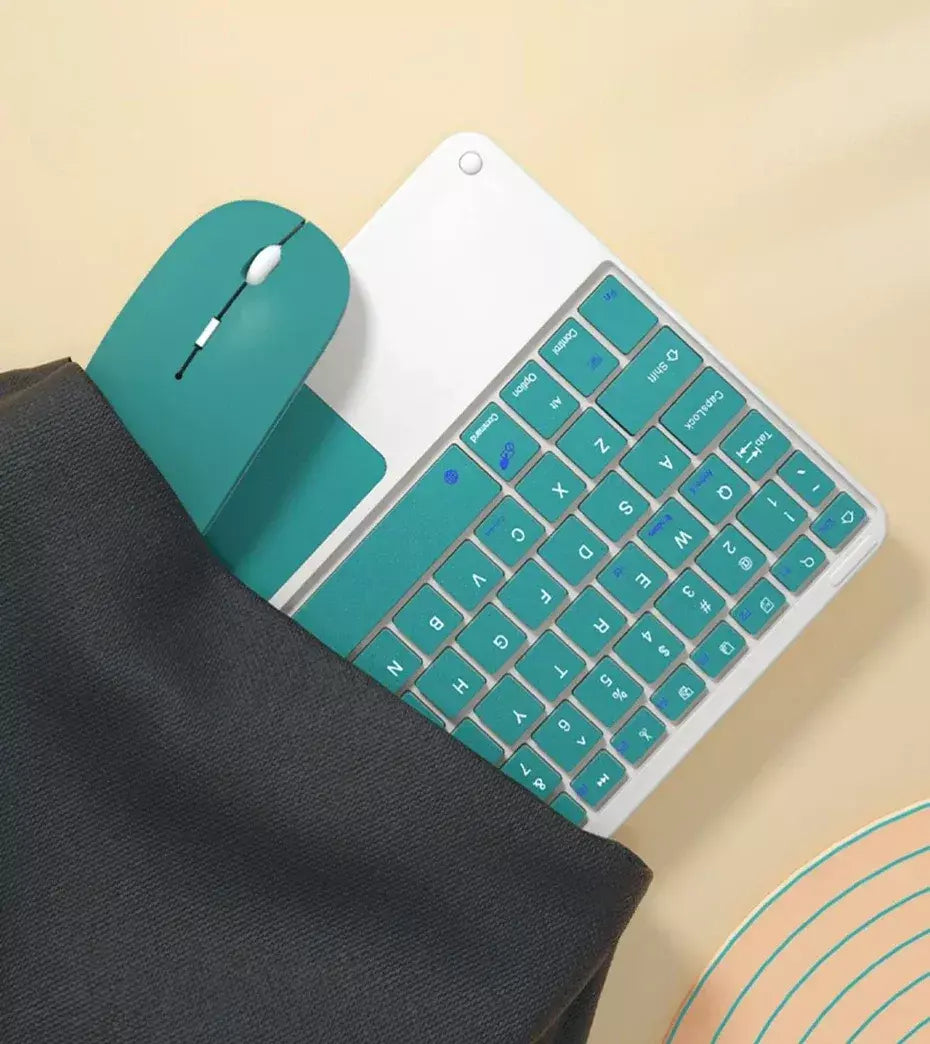Teclado bluetooth espanhol/inglês de 10 polegadas para ipad air pro teclado recarregável sem fio para telefone tablet laptop universal