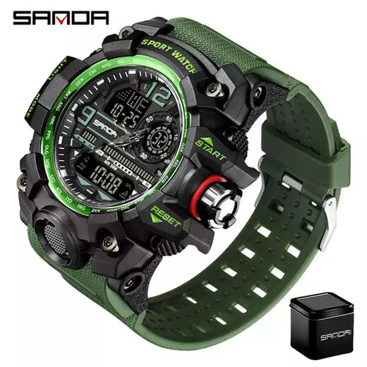 Relógio de quartzo estilo G SANDA masculino, choque impermeável, relógio militar esportivo, relógio de pulso digital masculino, relógio, novo, 3133, 50m, 2022