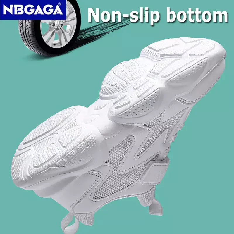 Branco crianças sapatos para meninos e meninas moda crianças confortáveis tênis respiráveis antiderrapante escola casual calçado de caminhada