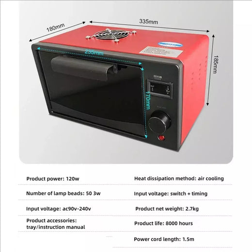 Caixa de cura uv forno de lâmpada ultravioleta 365nm 395nm 405nm led uv forno para resina uv tela flexível rápida manutenção do telefone móvel