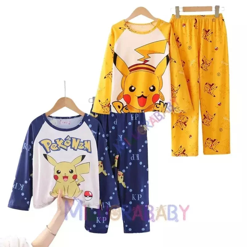 Conjunto de pijama infantil, calça de manga comprida, pulôver estampado, roupa caseira de duas peças, pijamas primavera e outono