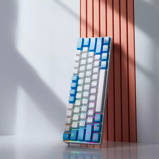 MUCAI-MK61 USB Teclado Mecânico Gaming, Interruptor Vermelho, RGB Backlit, Hot Swappable, 61 Chaves, Com Fio, Cabo Destacável