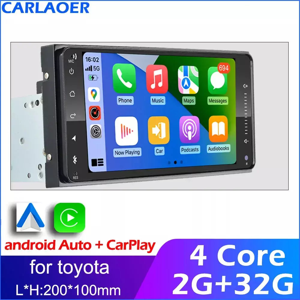 2 din android 10 universal carro multimídia player de rádio carplay 2din estéreo para toyota vios coroa camry hiace prvia corolla rav4