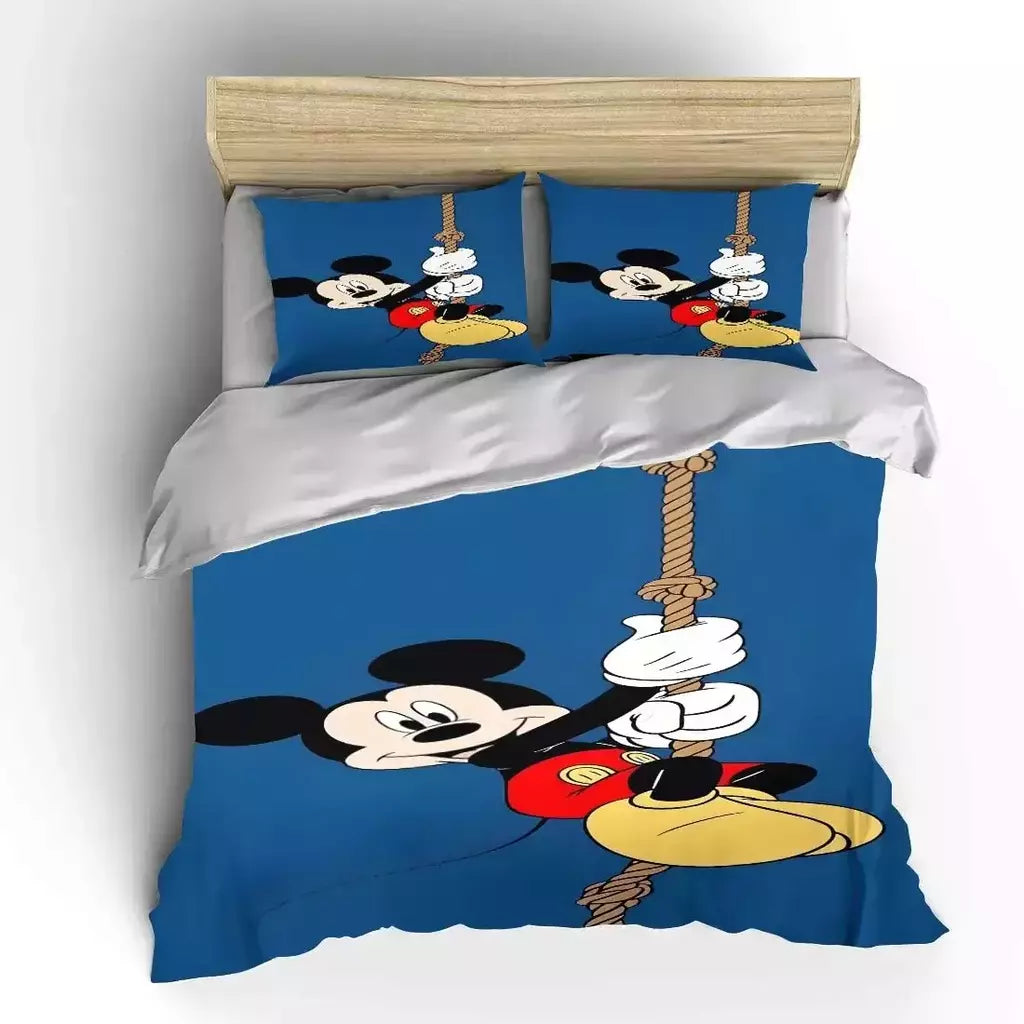 Mickey e Minnie Conjunto de cama para crianças, Fluffy Cartoon Comforter Cover, US Twin Bedclothes, Queen Size, macio, bebê, 3pcs