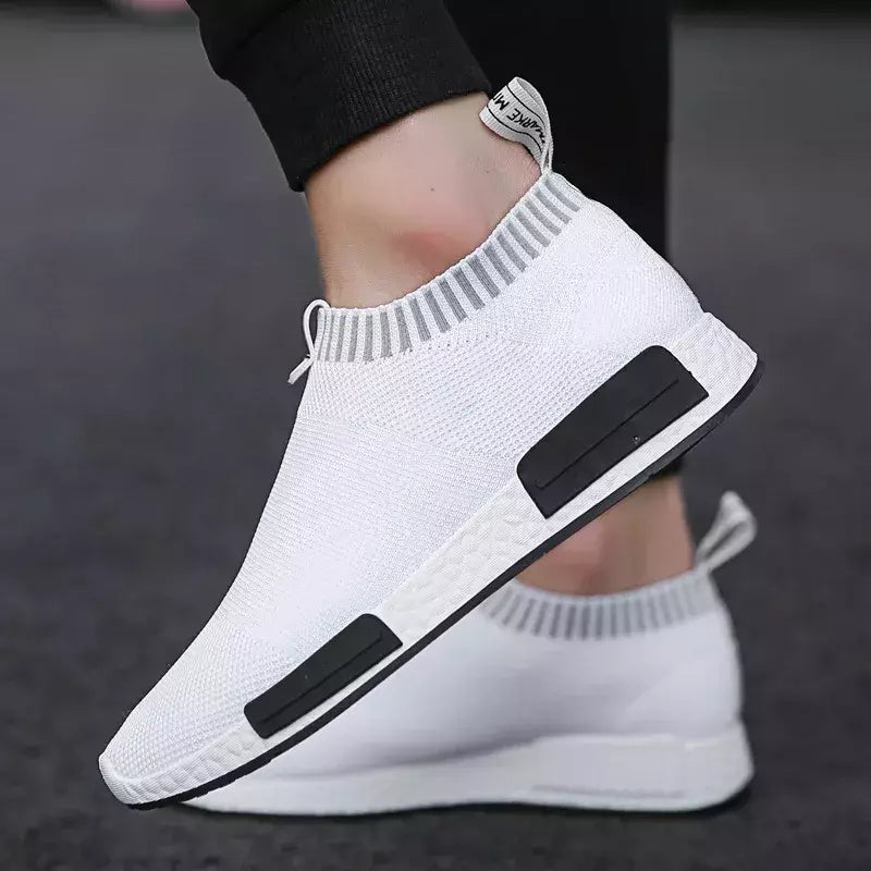 Tênis de malha respirável masculino, tênis de corrida com meias super leves, sapatos de caminhada ao ar livre, tênis masculino, novo, 2024