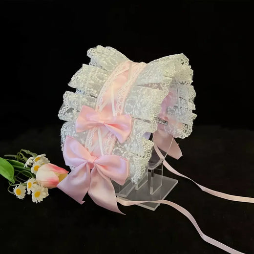 Laço japonês fita Lolita cocar, orelhas na cabeça bandana, empregada anime cosplay acessórios para o cabelo, 2024