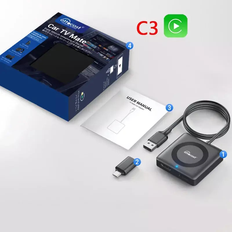 Otocast carro tv mate com fio para adaptador carplay sem fio android auto hdmi multimídia conversor de vídeo para tv varas caixa de jogo telefone