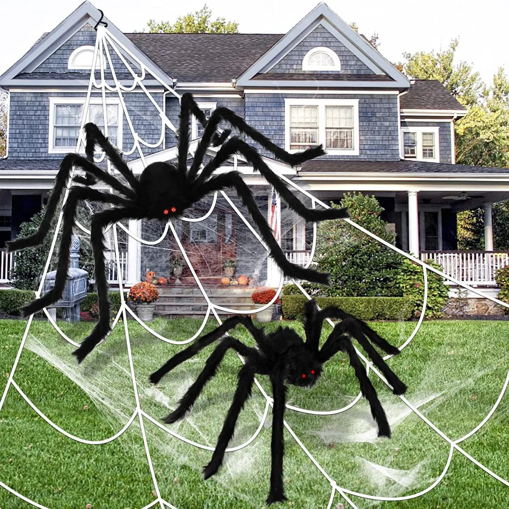 30cm/50cm/75cm/90cm/125cm/150cm/200cm horror halloween gigante aranha preta decoração casa assombrada festa adereços decoração de halloween