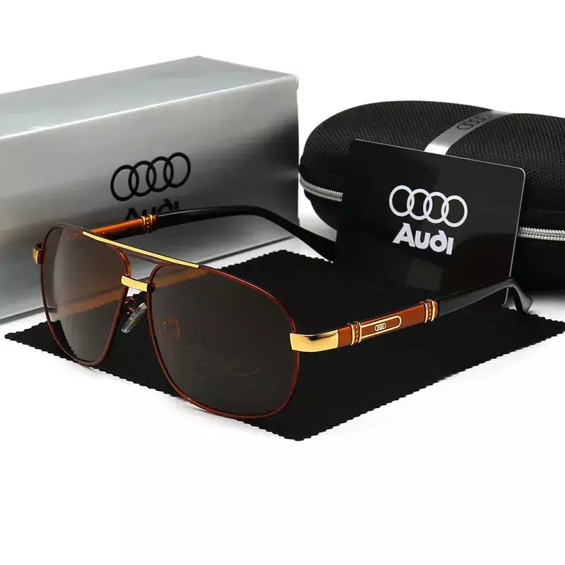 Audi polarizado UV400 óculos de sol para dirigir para homens/mulheres óculos de armação quadrada presente por atacado para entusiastas de automóveis