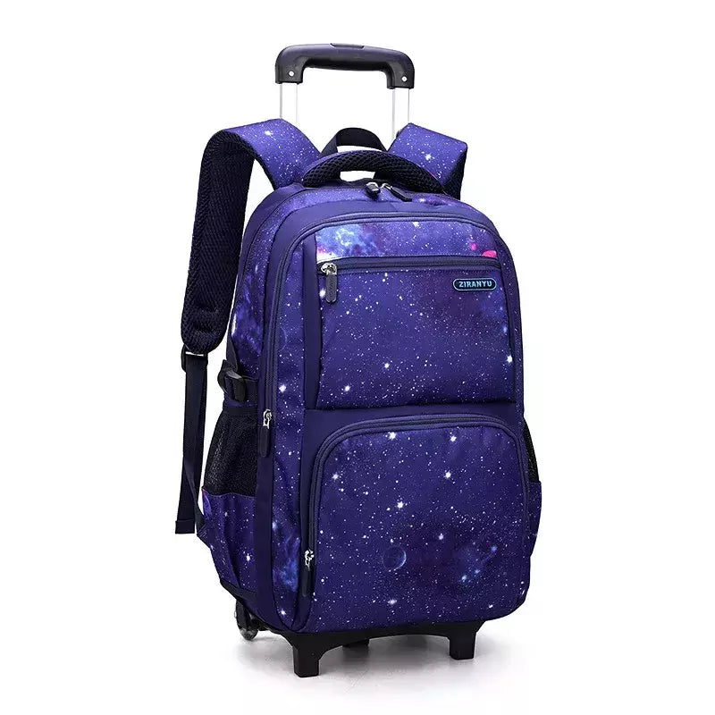 Mochila escolar com rodas para crianças, Mochila de rolamento para menino, Mochila escolar com rodas, Mochila de bagagem de mão, 6 rodas
