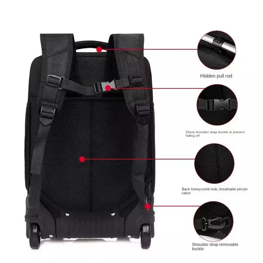 Saco de embarque multifuncional, mochila de negócios dura, trole bag, mala de viagem, bagagem de rolamento, grande capacidade, 19";;VERDADEIRO;;"Blue,19