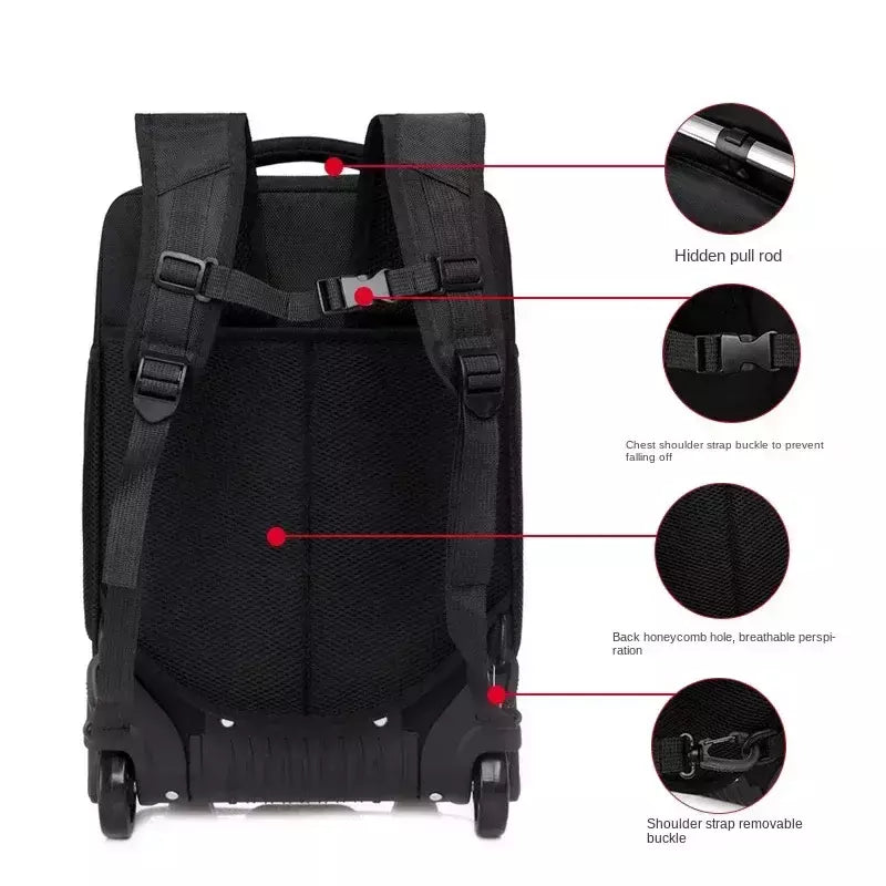 Saco de embarque multifuncional, mochila de negócios dura, trole bag, mala de viagem, bagagem de rolamento, grande capacidade, 19";;VERDADEIRO;;"Blue,19