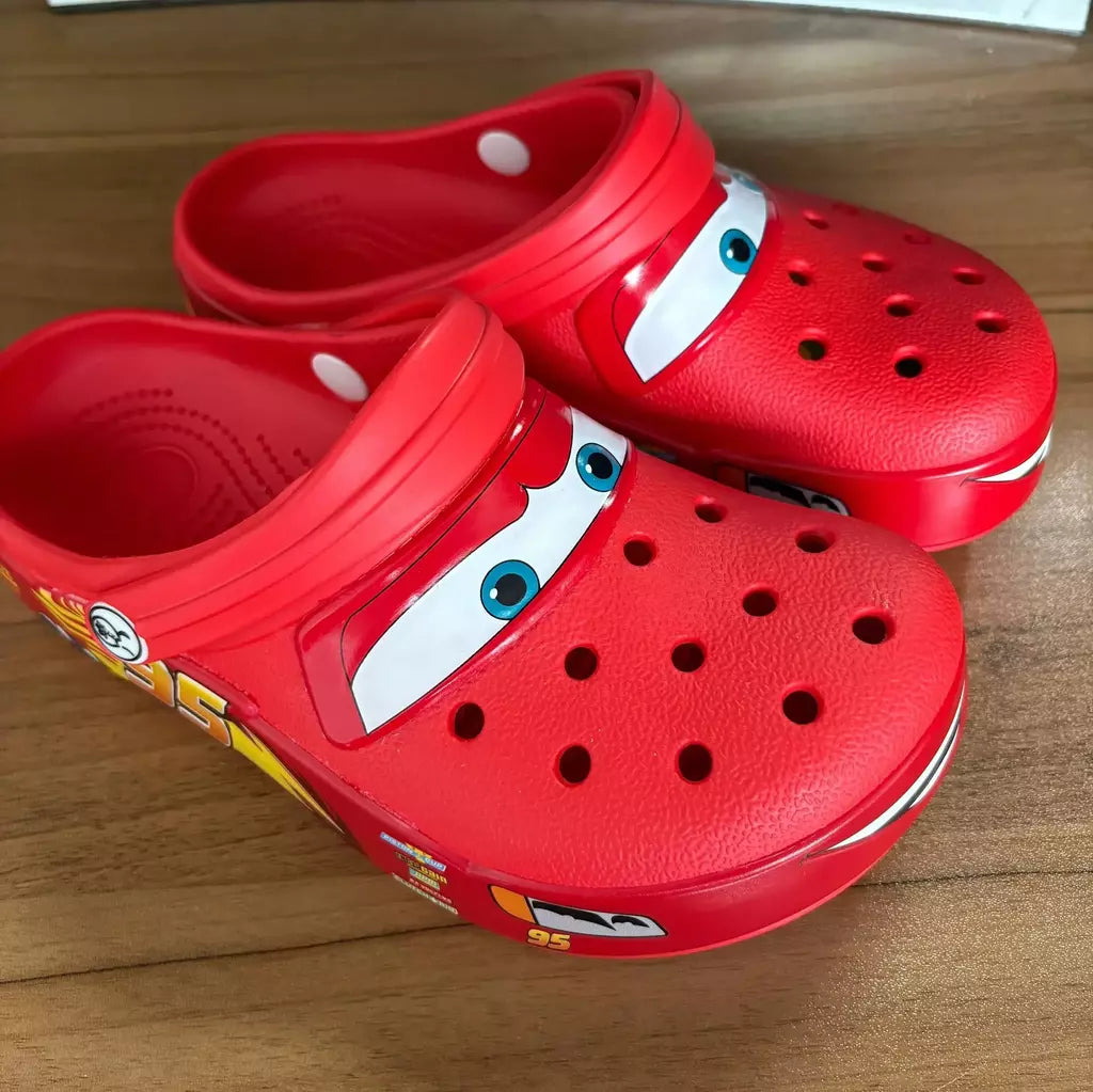 Disney mcqueens pixar dos desenhos animados sólido à prova dwaterproof água chinelos ao ar livre sandálias de areia casual respirável tornozelo-envoltório eva sapatos adultos presentes